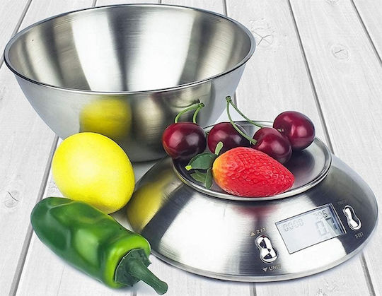 Ψηφιακή Ζυγαριά Κουζίνας με Κάδο έως 5kg Ασημί