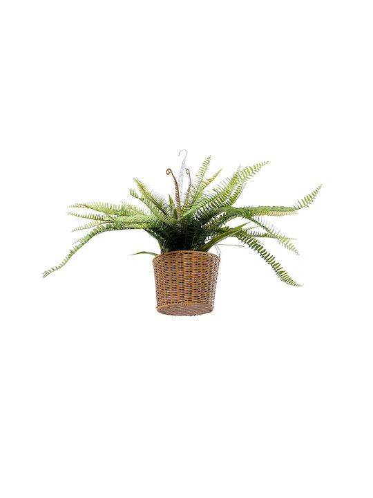 Globostar Artificial Garden Fern Hanging Bouquet Plant 20629 Τεχνητό Κρεμαστό Διακοσμητικό Φυτό Φτέρης Y56cm