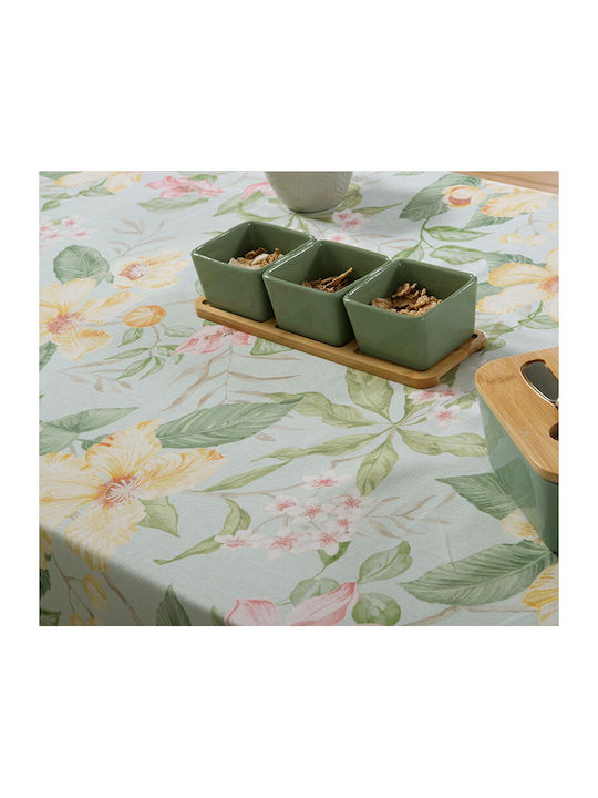 Nef-Nef Homeware Cotton Tablecloth Opalyn Green 140x140cm