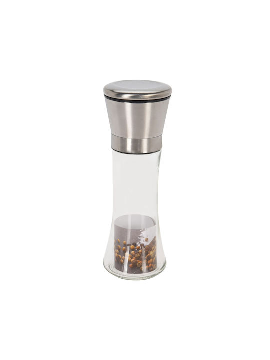 Excellent Houseware Χειροκίνητος Μύλος Πιπεριού Inox σε Ασημί Χρώμα 19cm