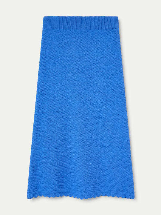 High Waist Midi Skirt Blue