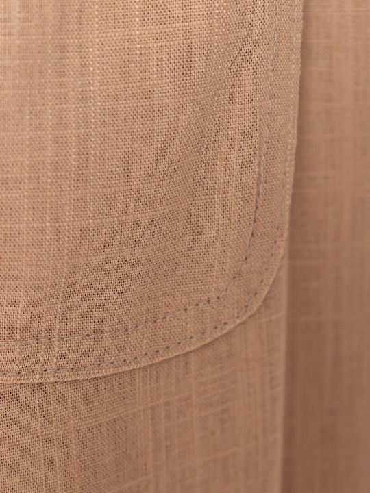 Women's Linen Dungarees Beige 55-25-004A-5