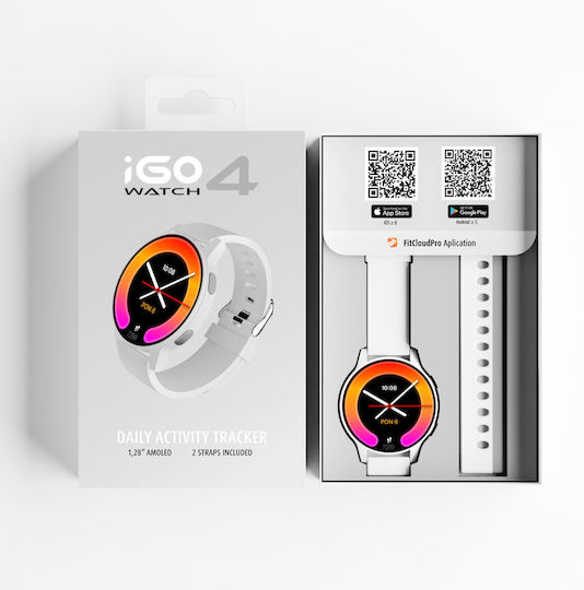 Forever iGo Watch 4! JW-600 46mm με Παλμογράφο (Λευκό - Large)