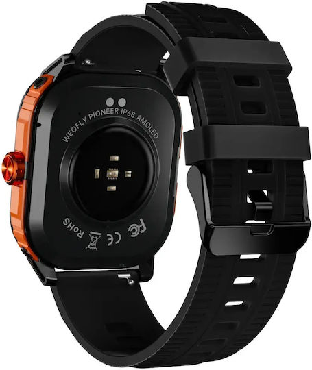 Weofly Pioneer 46mm Smartwatch with Heart Rate Monitor (Orange)