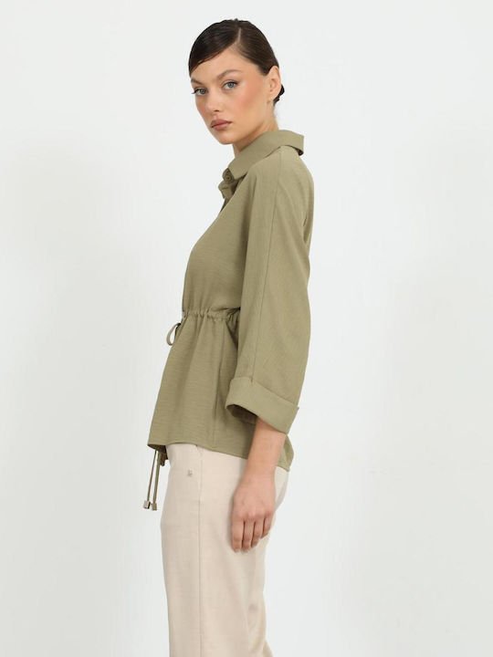 Damen Strickjacke Khaki