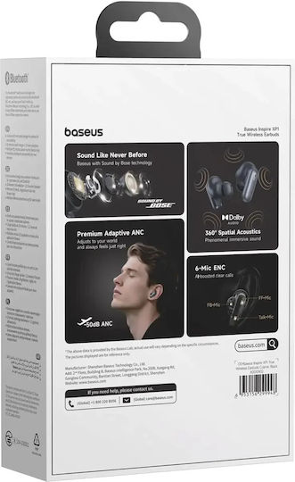 Baseus Inspire XP1 In-ear Bluetooth Handsfree Earphones with Sweat Resistance and Charging Case Black