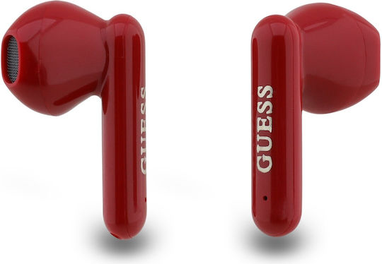 Guess Lipstick Earbud Bluetooth Handsfree Ακουστικά με Θήκη Φόρτισης Λευκά