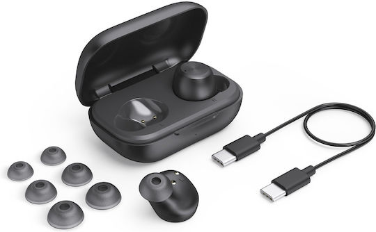 HAMA Spirit Chop II In ear Bluetooth хендсфри Слушалки с Устойчивост на Пот и Кутийка за Зареждане Черен