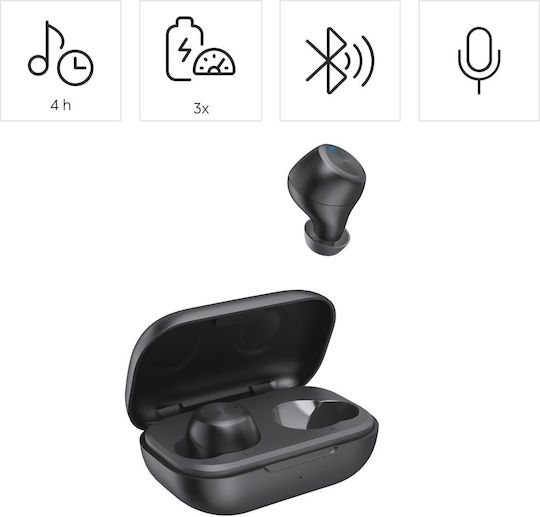 HAMA Spirit Chop II In ear Bluetooth хендсфри Слушалки с Устойчивост на Пот и Кутийка за Зареждане Черен