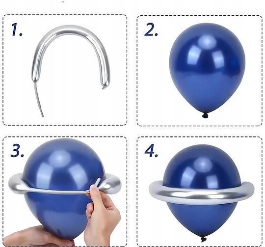 Composition with 108 Blue Astronauts Balloons
