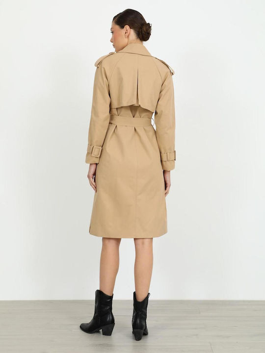 Damenmäntel Kamel Gabardine