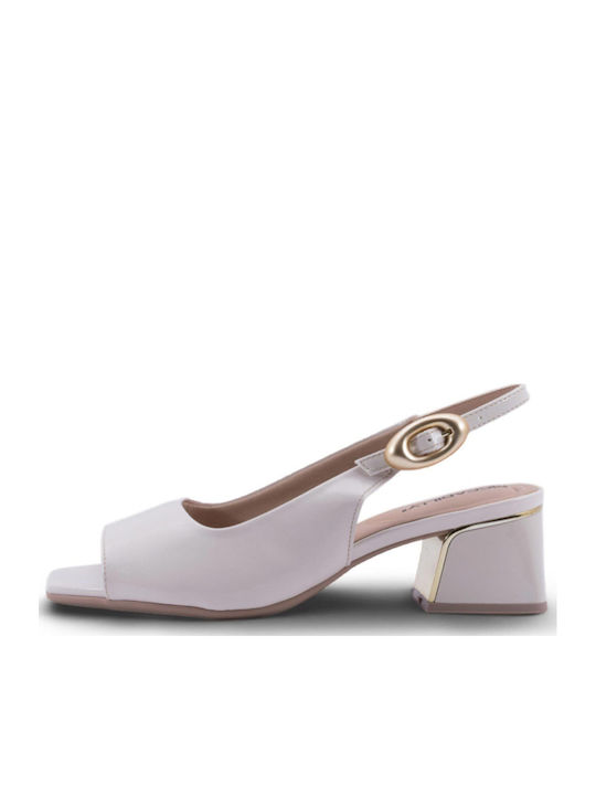Heels with Medium Heel Ecru