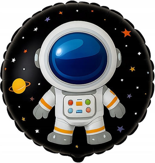 Set 5 Baloane Rotunde Zi De Naștere Astronauți Folie Argintii Jumbo 80 cm