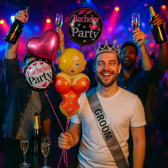 Set 5 Rund Luftballons Folie Mehrfarbig