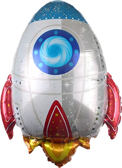 Set 5 Baloane Rotunde Zi De Naștere Astronauți Folie Argintii Jumbo 66 cm