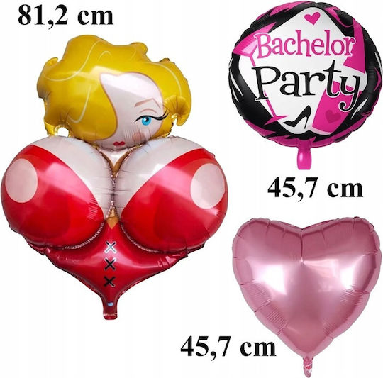 Set 5 Rund Luftballons Folie Mehrfarbig