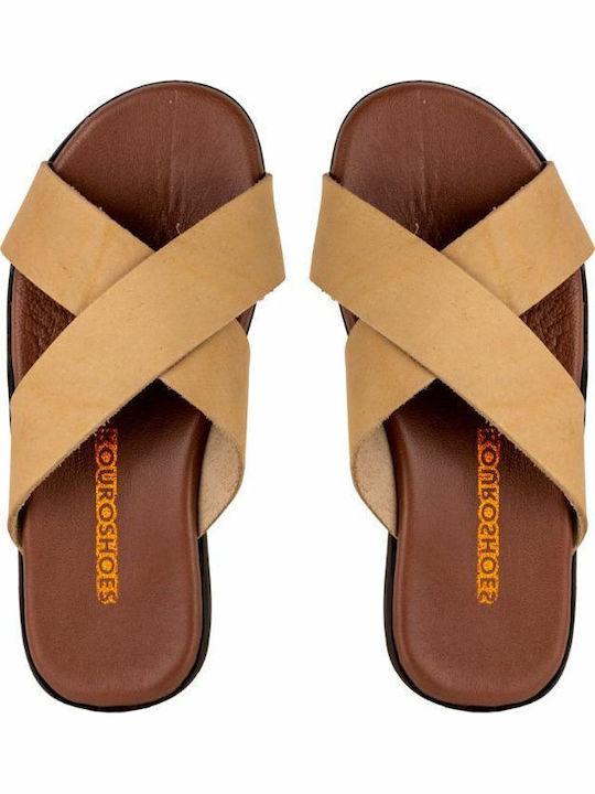 Leder Herrensandalen in Braun Farbe