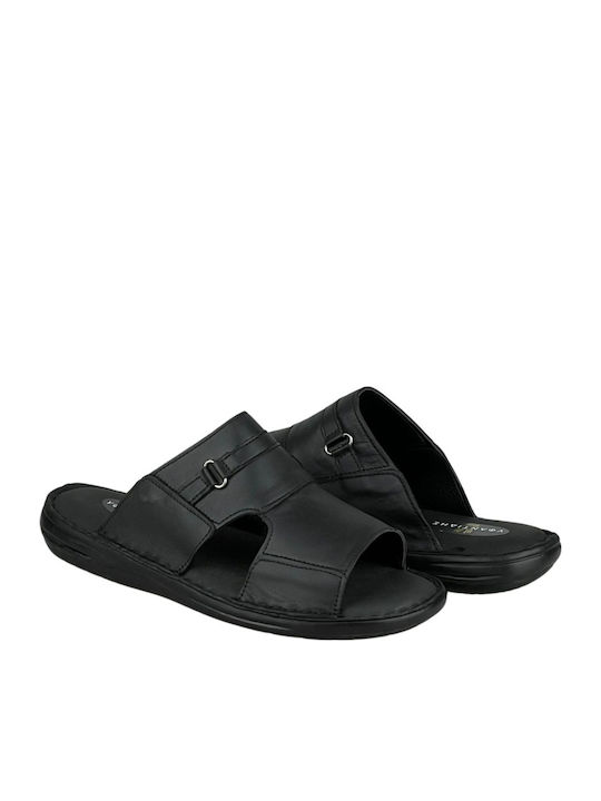 Leather Men's Sandals In Black Colour