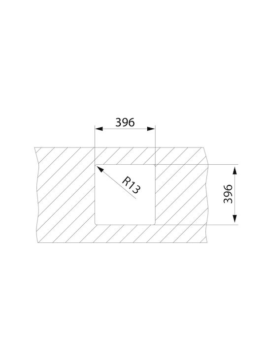Teka 40.40 M-xp Pureclean Υποκαθήμενος Νεροχύτης Inox Μ44xΠ44cm Γκρι