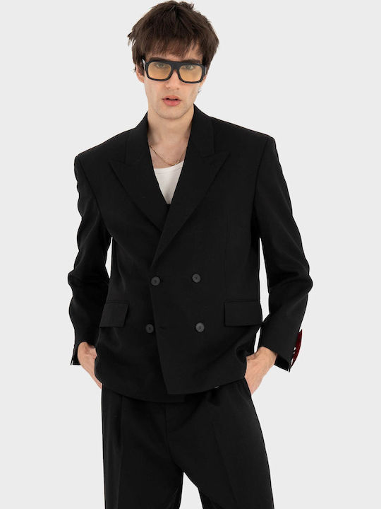 Men’s Suit Jacket With Regular Fit Black