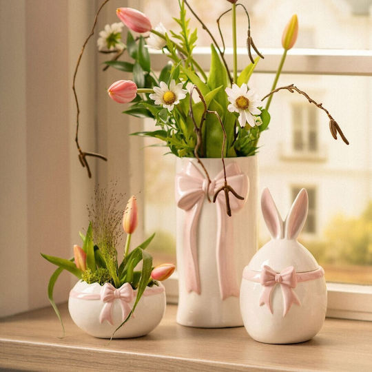 G.Wurm Decorative Porcelain Vase Bow Pink 10x10xH17cm