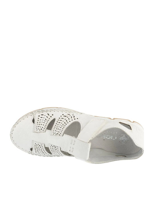 Leather Women's Moccasins in White Colour