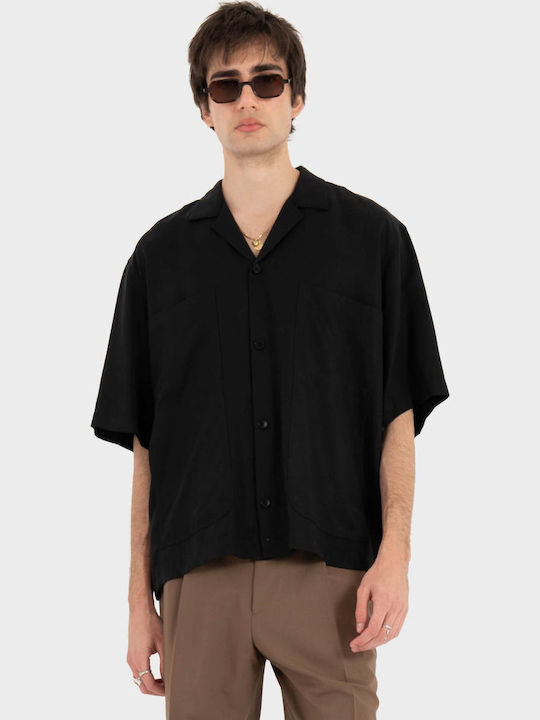 Kurzärmeliges Herrenhemd Black CA3626-Schwarz