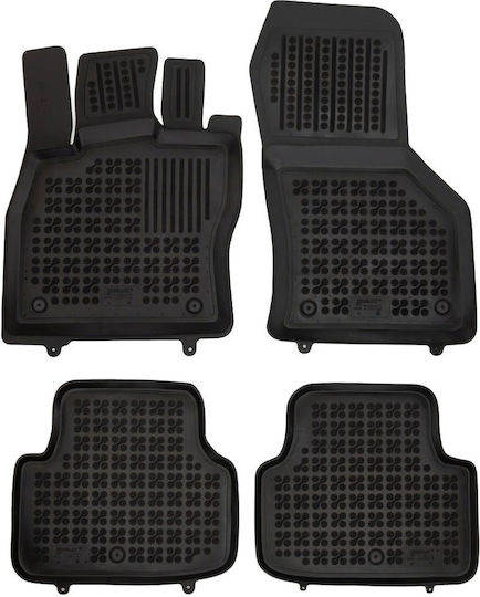 Rezaw Plast Set of Front and Rear Mats 4pcs Tray Type for Seat Leon 2014 Black