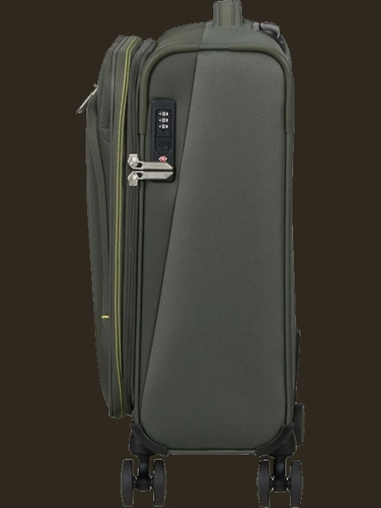 American Tourister Wanderlite Cabin Fabric Suitcase Dark Forest With 4 Wheels Height 55cm