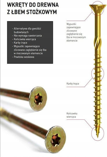 Koelner Wood Screws with Diameter M3 and Length 25mm