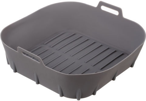 Formă Universală din Silicon pentru Air Fryer Antiaderentă cu 2 Mânere Rezistentă la Temperatură Înaltă 20 X 20 X 6 Cm Gri