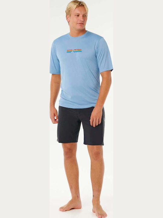 Rip Curl Icons UPF 50 Men Short Sleeve Sun Protection Shirt Blue