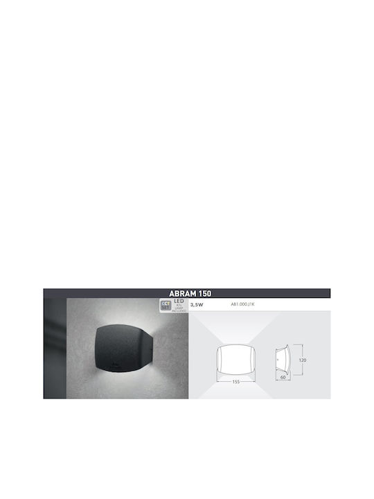 Fumagalli Abram Wall-Mounted Outdoor Lighting R7S Double Beam 15.5x12x6cm