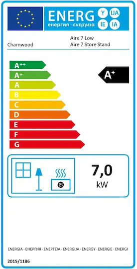 Charnwood Aire 7 Low Stand Κεραμική Ξυλόσομπα 7kW Μαύρη