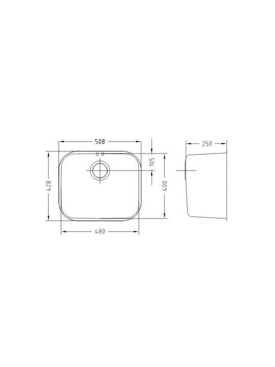 Alveus Подплотна Кухненска Мивка Inox 48x40см Златиста
