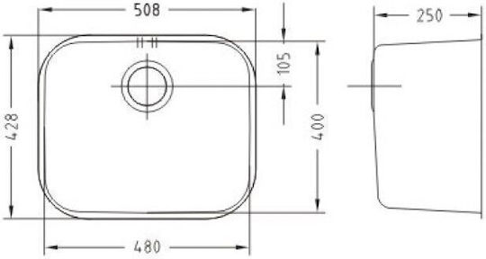 Alveus 1113575 Υποκαθήμενος Inox Μ48xΠ40cm Χρυσός