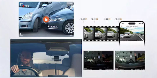 70Mai A410 1440P Windshield Car DVR Set with Rear Camera, 2" Display with Adhesive Tape