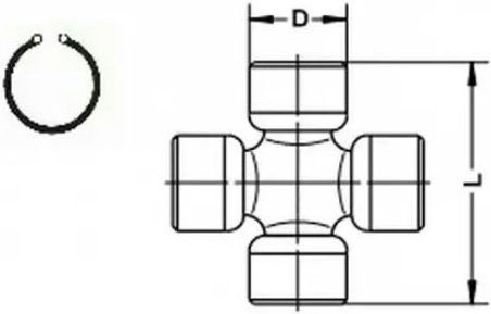 Central Driveshaft Cross Lada Small Vit-Jimny-Samur 61.3x23.8 U040-56
