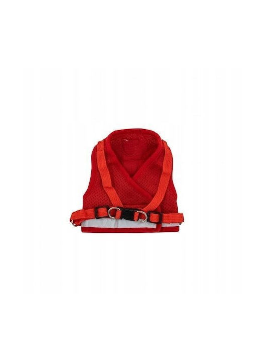 Set Harness + Leash Dog Red Polyester Size M Reflective Elements Set Harness + Leash Dog Red Polyester Size M Reflective Elements