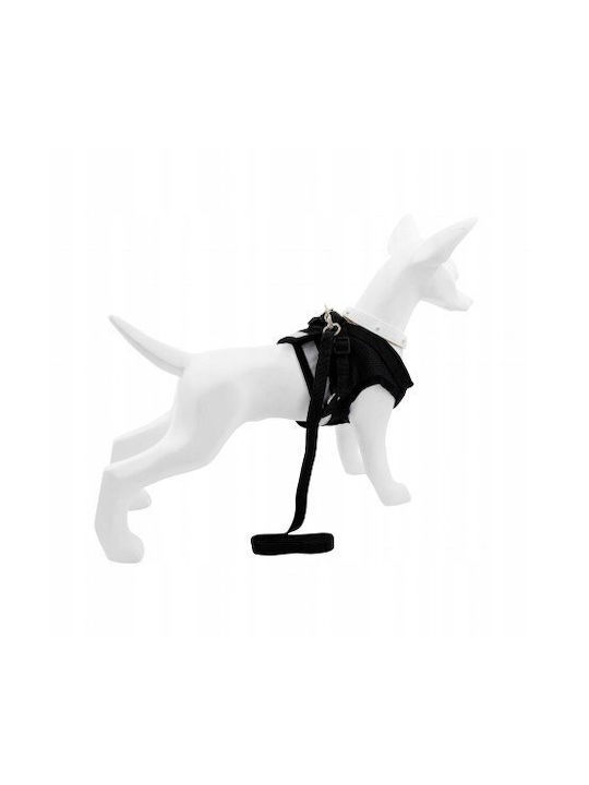 Set Harness + Leash Dog Black Polyester Size Xl Reflective Elements