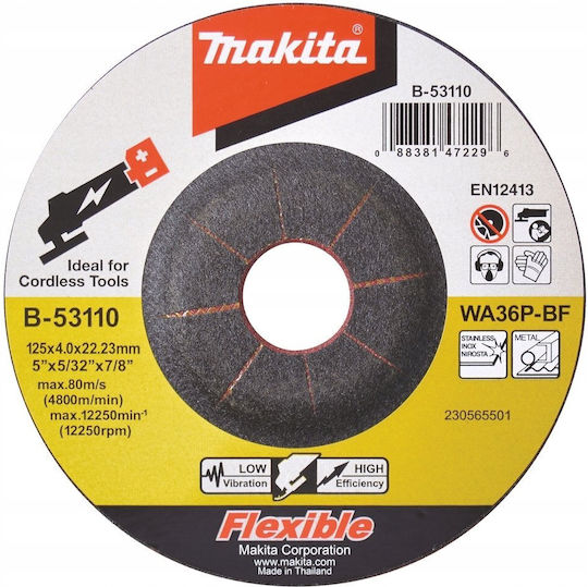 Makita Makita Flap Disc Si Carbide 125x22.23mm P 60 Stone Ceramic Plastics