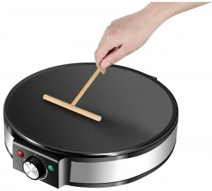 Aparat de Făcut Clătite Negru din Oțel Inoxidabil 1200W Putere Diametru Placă 30cm Temperatură Reglabilă Zln 2922