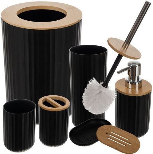 Zola Badezimmerzubehör-Set Kunststoff Schwarz