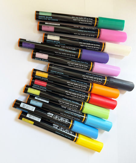 Acrylic Markers Multicolor 2mm Set 12 Pieces