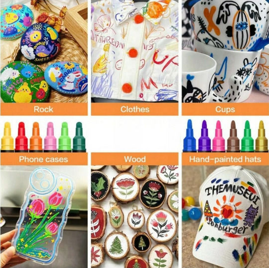 Acrylic Markers Multicolor 2mm Set 12 Pieces