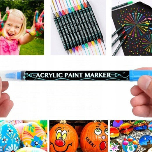 Markeri Acrilici Multicolora 1mm Set 12 Bucăți