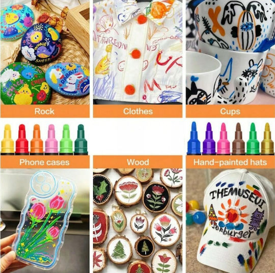Acrylic Markers Multicolored 0.7mm Set 36 Pieces
