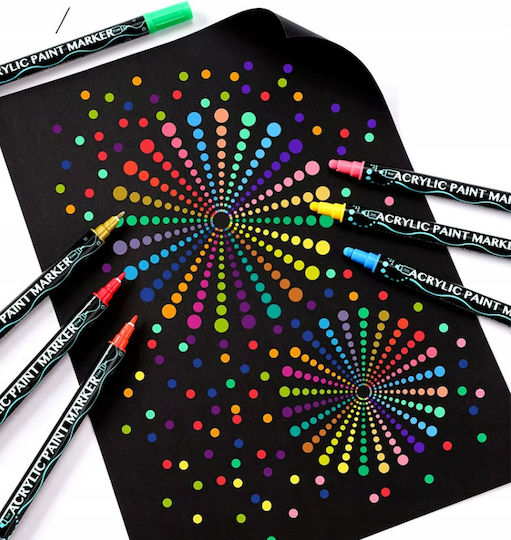 Acrylic Markers Multicolored 0.7mm Set 36 Pieces