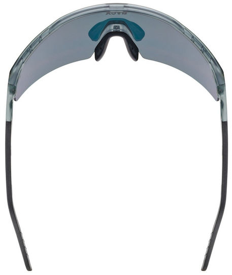 Uvex Cycling Glasses With Red Frame And Dark Mirror Lenses