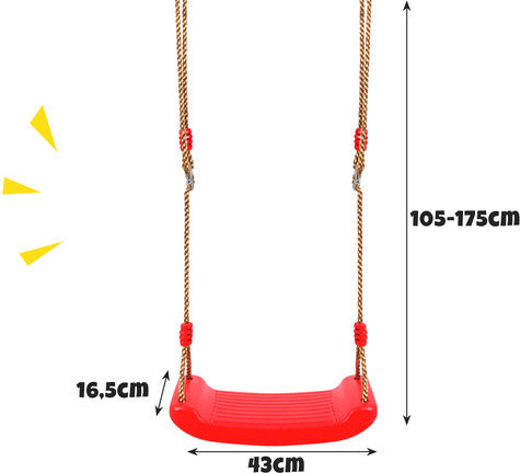 Leagăn Suspendat Metalic 43x16.5x16.5cm Roșu